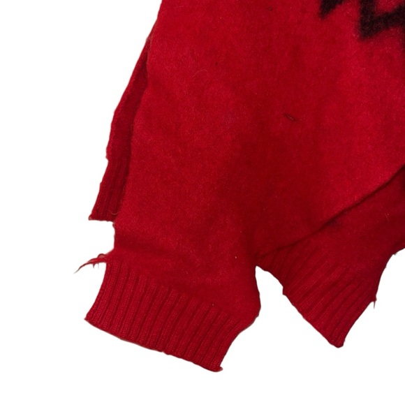 Izod red 100% Shetland wool poncho sweater medium m - Picture 4 of 7
